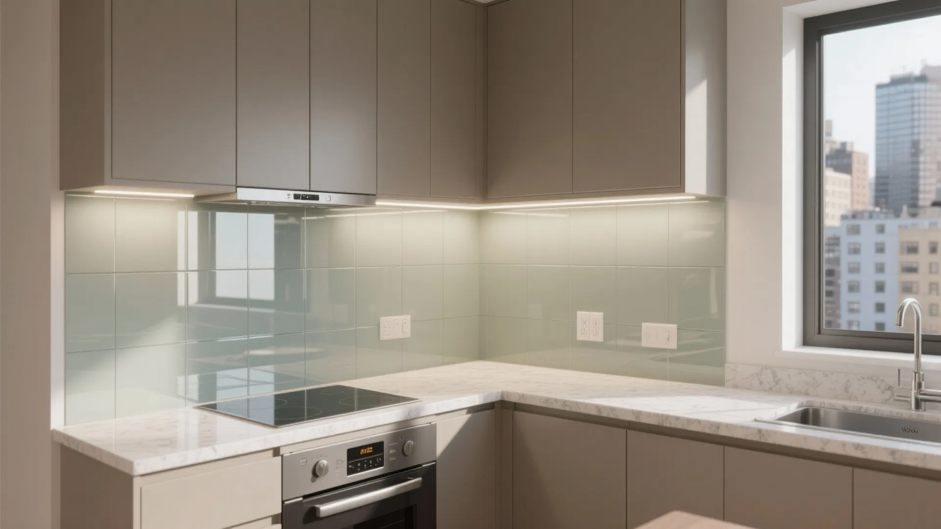 Glass Backsplash for a Brighter Kitchen