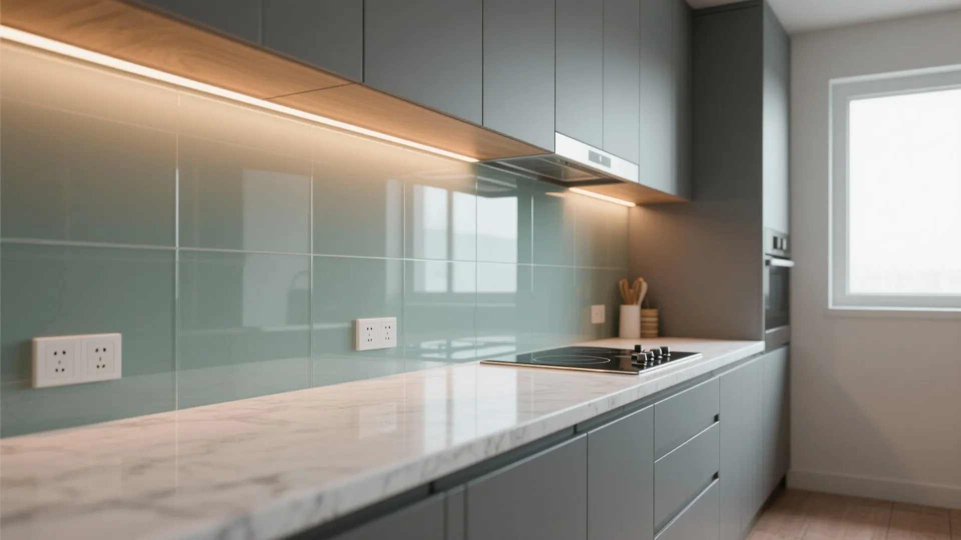 Glass Backsplash for Light and Depth
