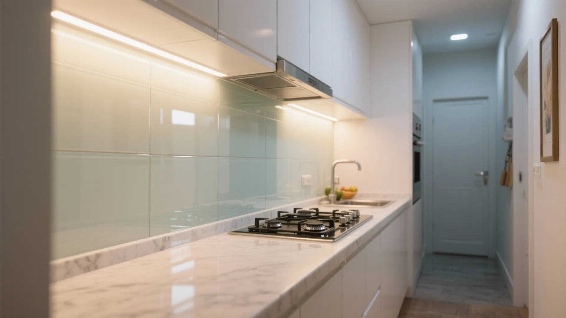 Transparent Touches with Glass Backsplash