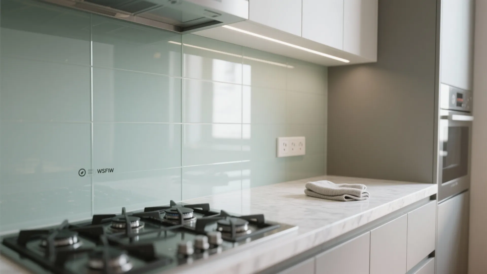 Glass Backsplash for Light and Easy Cleaning