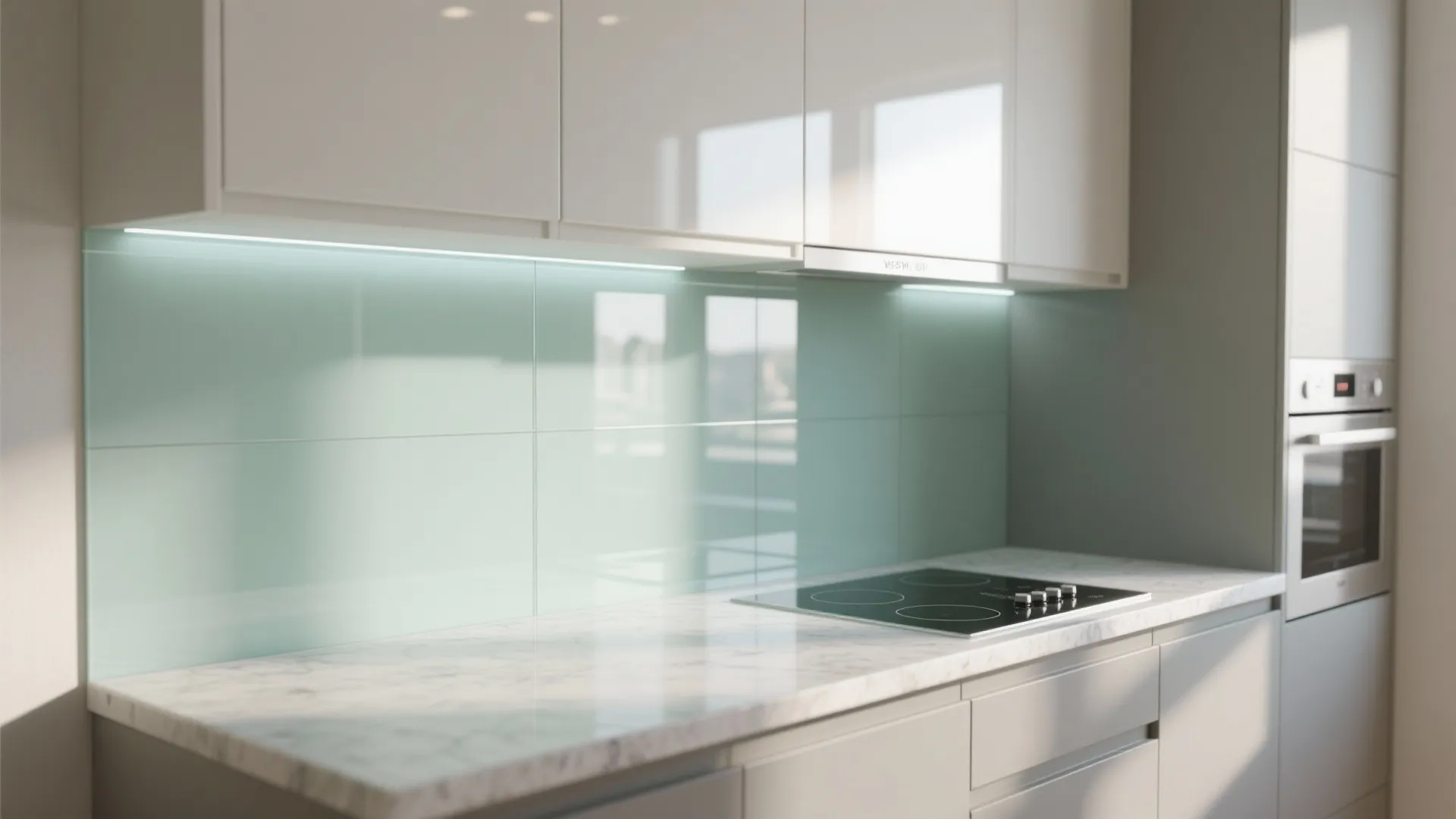 Glass Backsplash for a Brighter Kitchen