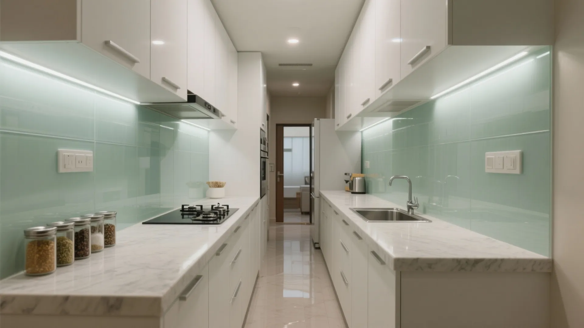 Glass Backsplash for a Brighter Kitchen