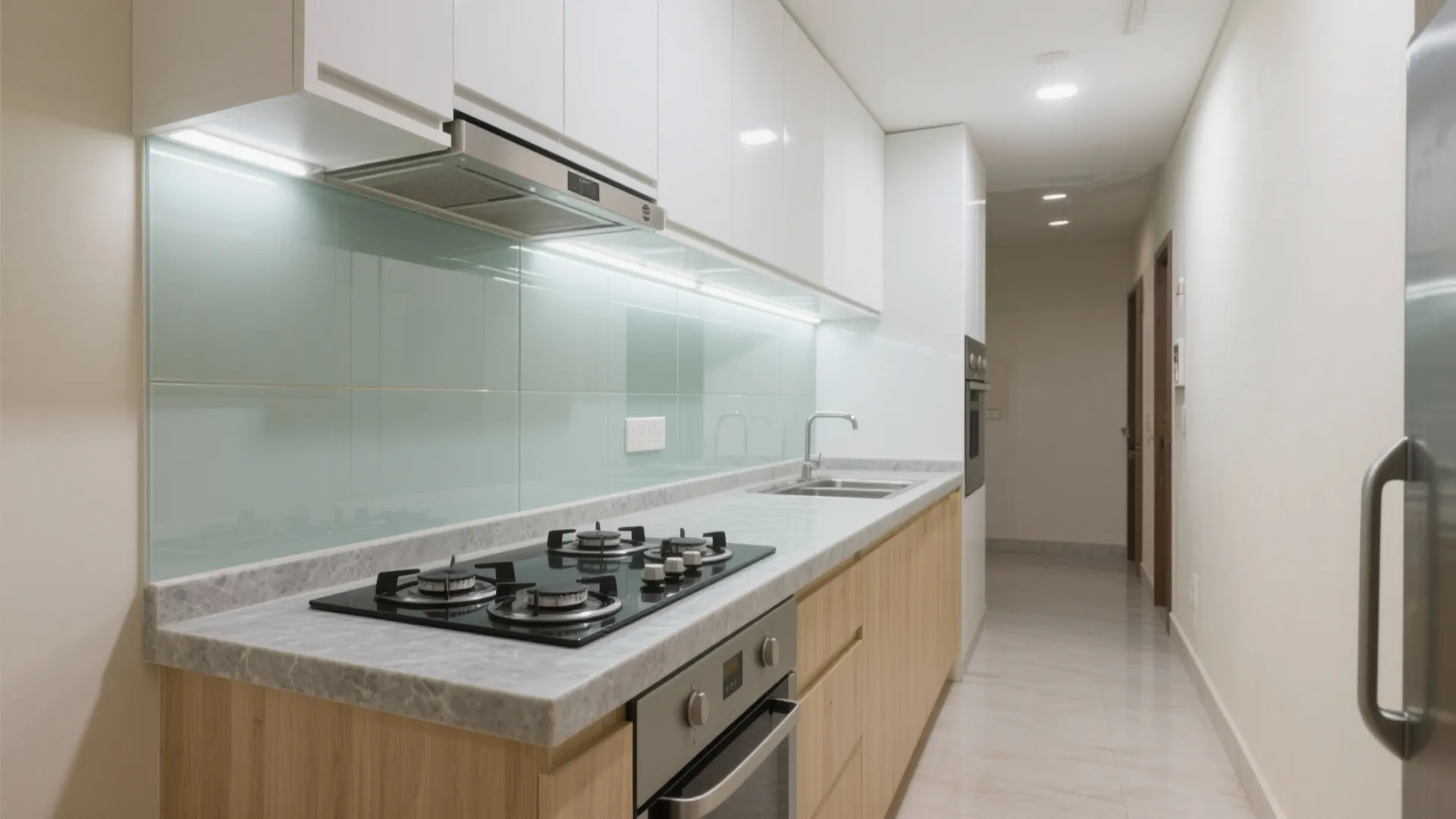 Glass Backsplash for Light and Easy Cleaning