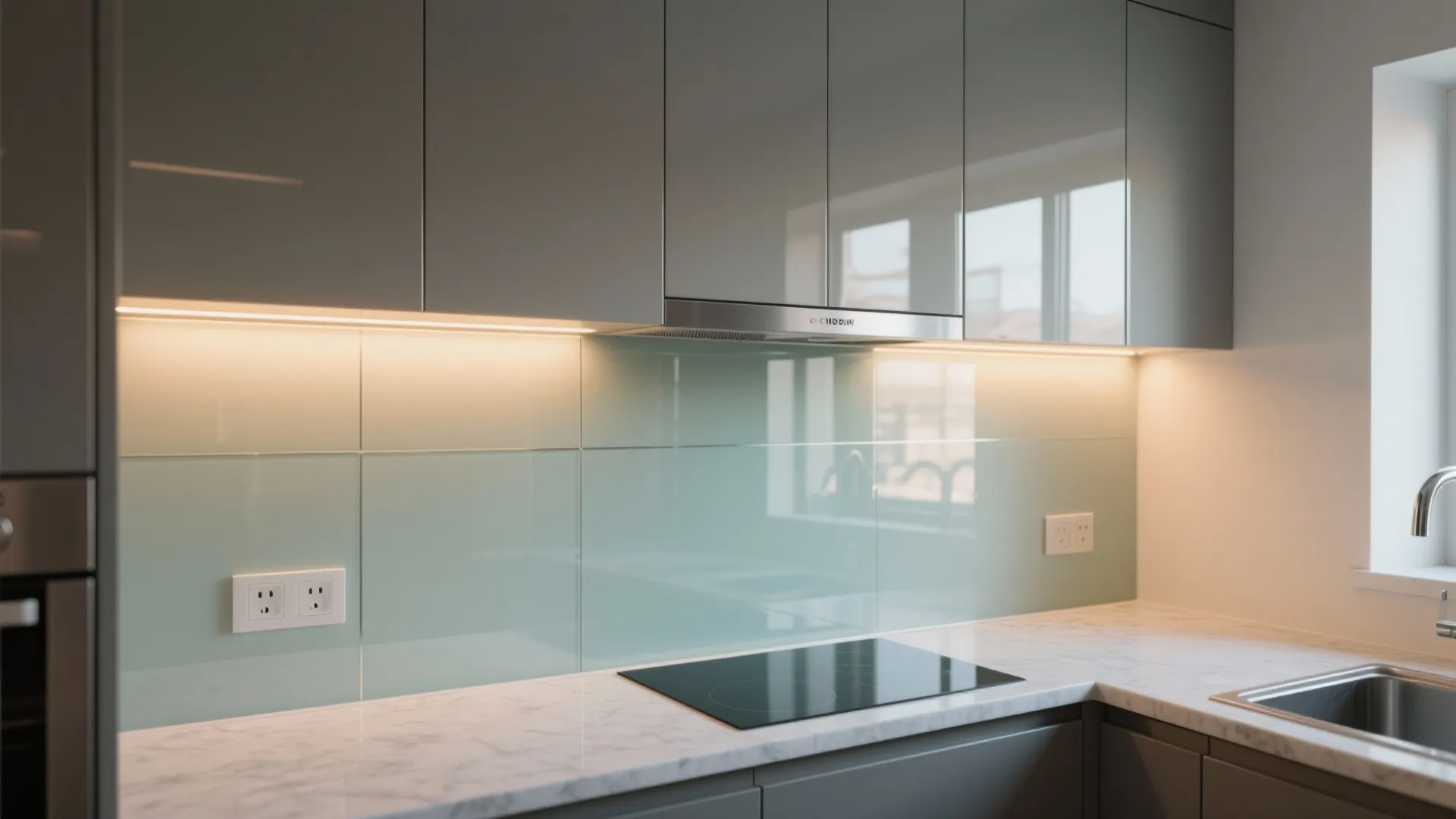 Glass Backsplash for Light and Clarity