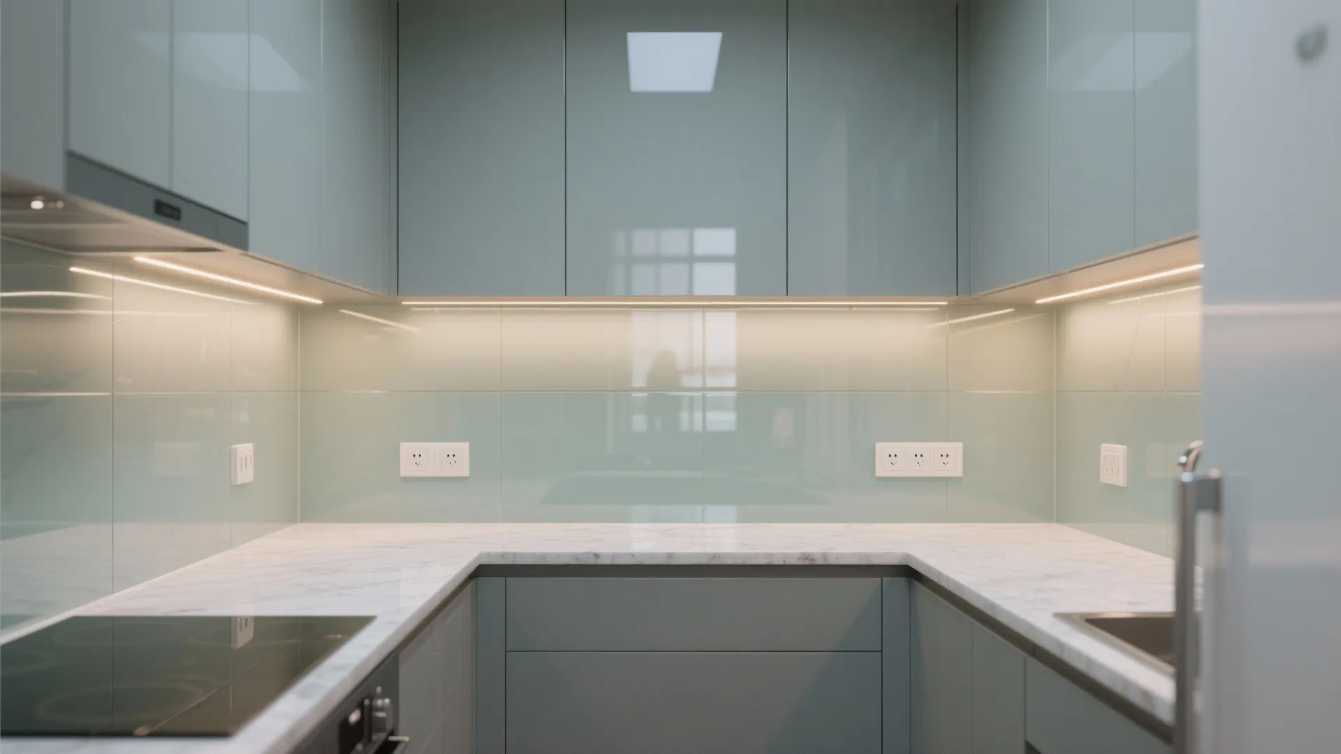 Glass Backsplash For Light And Depth