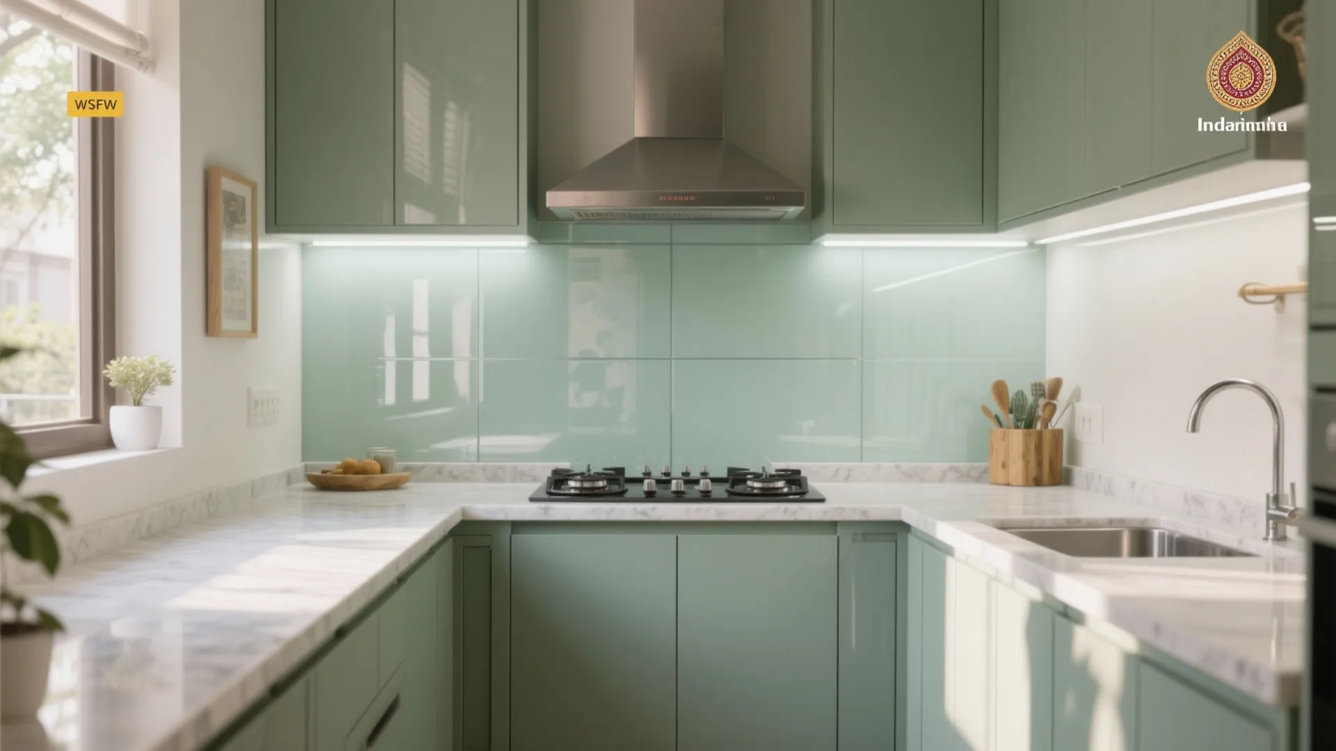 Glass Backsplash for an Airier Kitchen