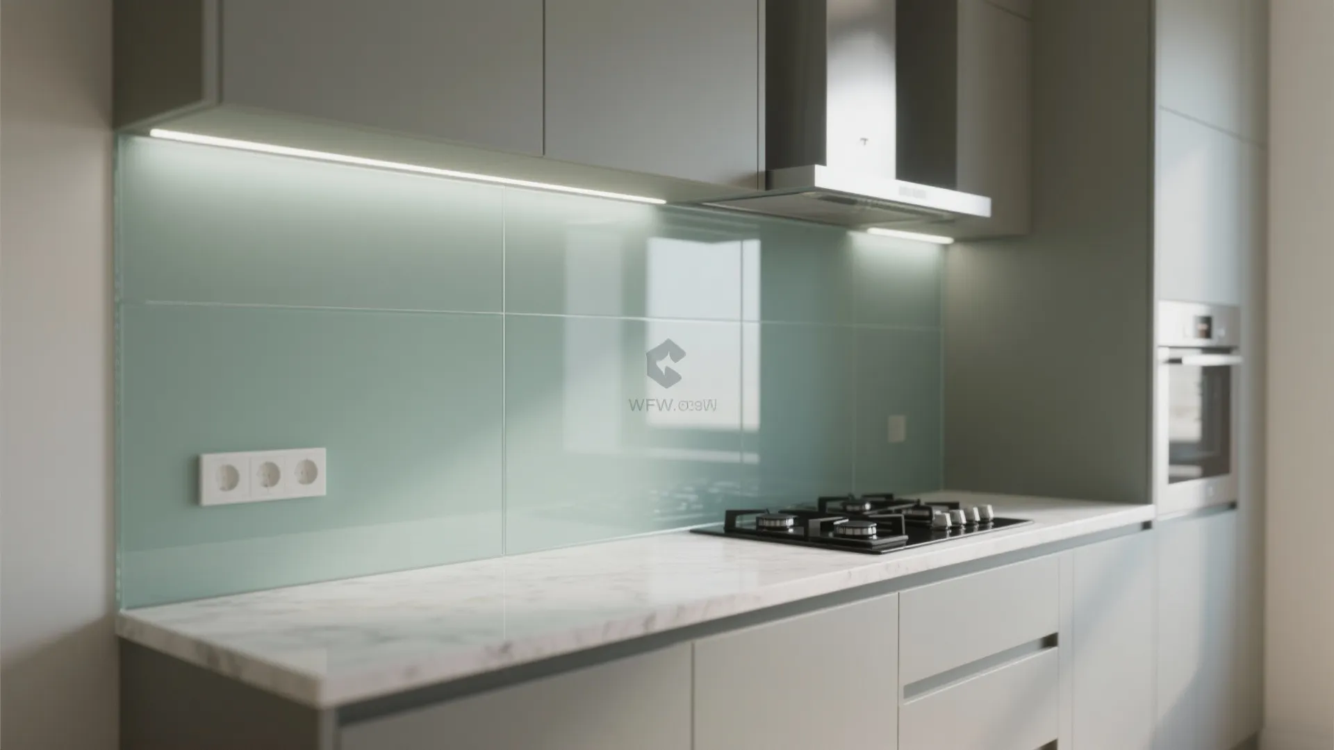 Light-Boosting Glass Backsplash