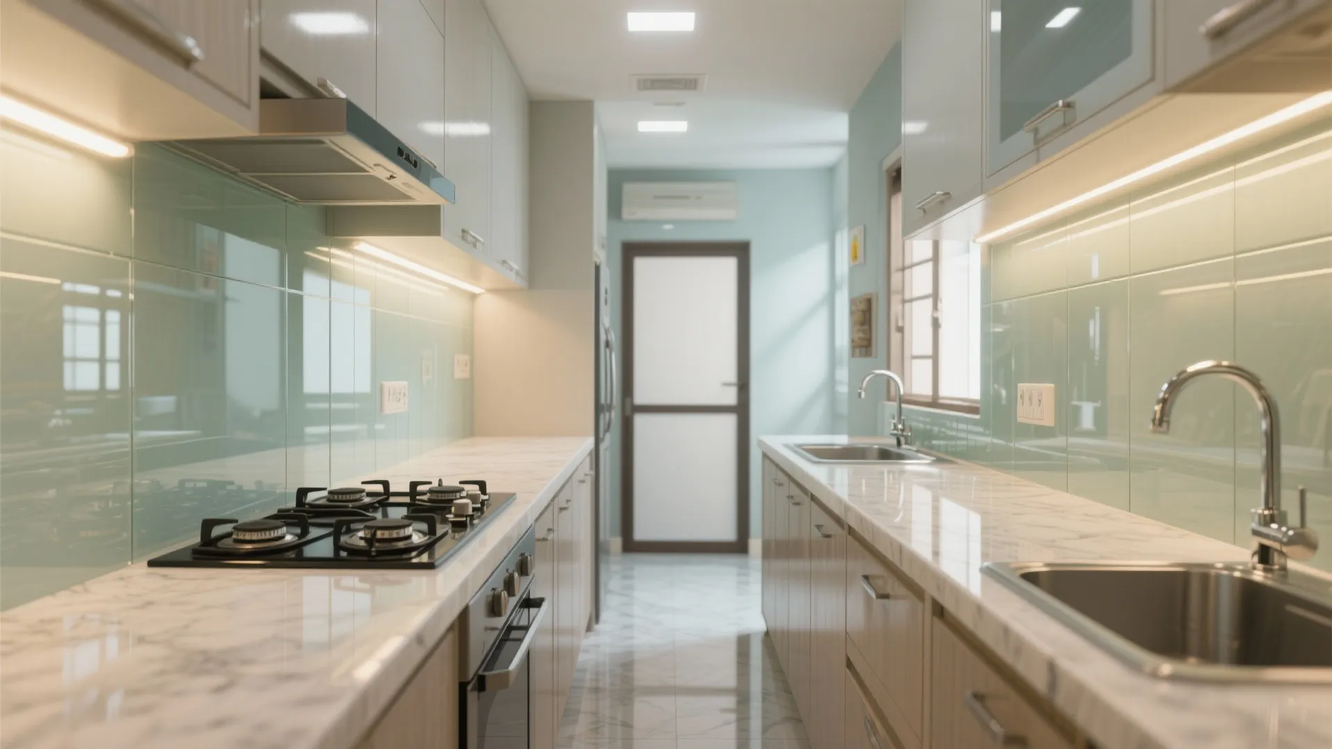Glass backsplashes for brighter kitchens