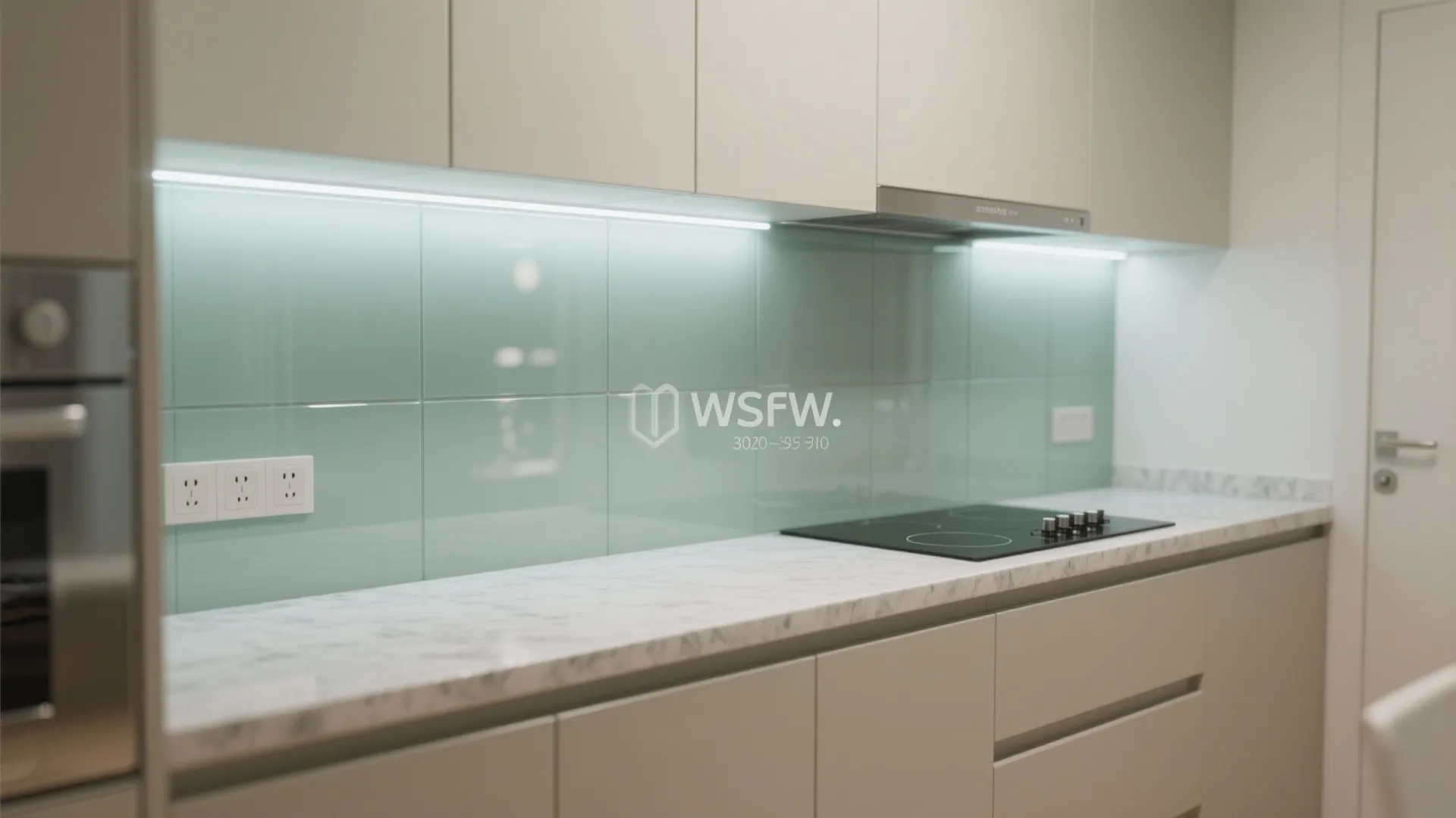 Glass Backsplash For Airy Light