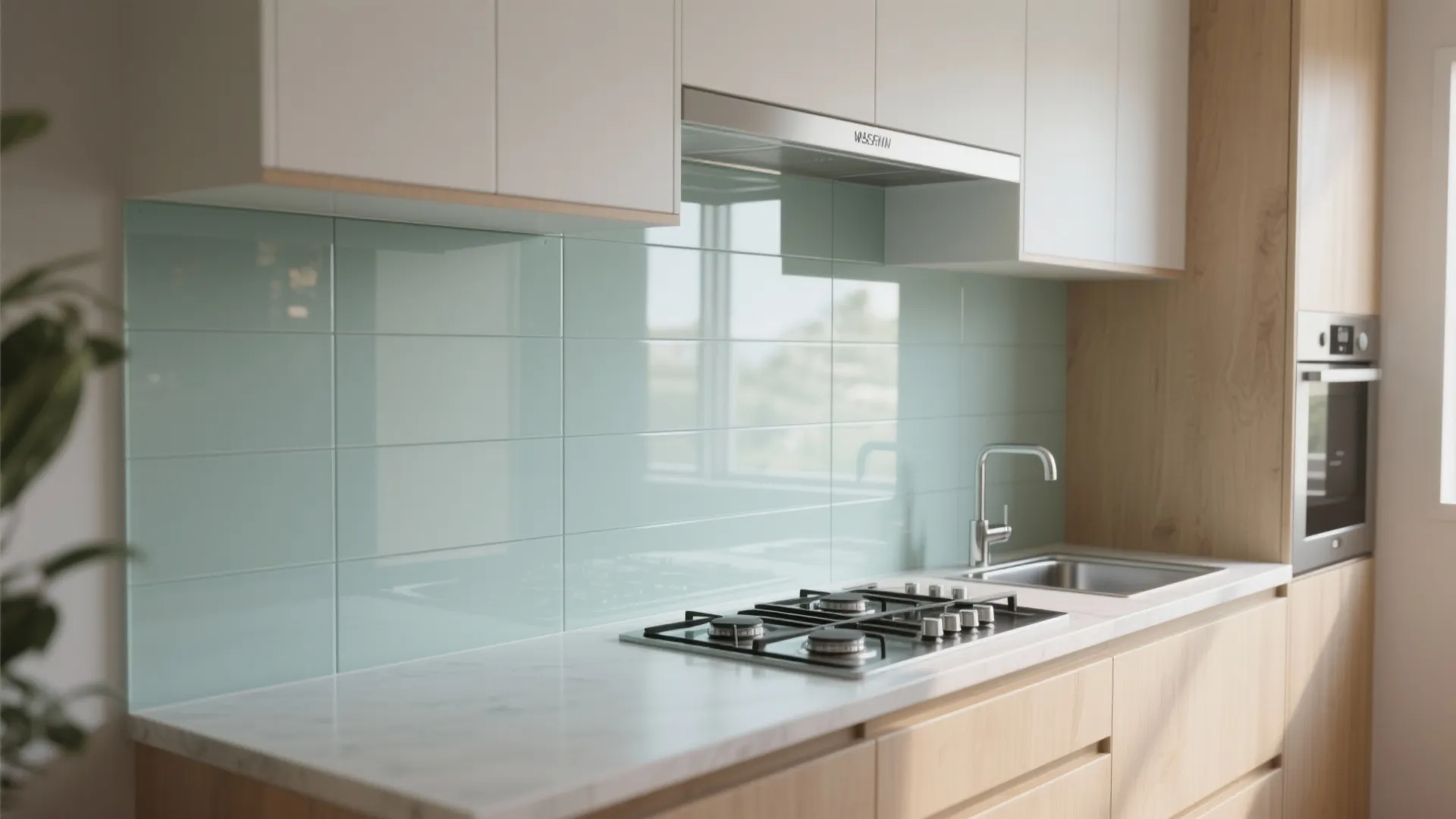 Glass Backsplash for Brightness