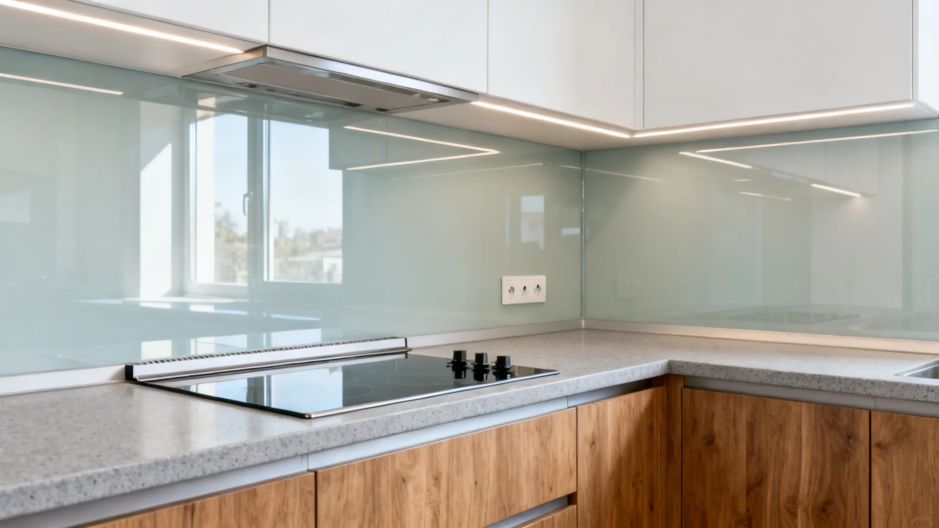 Glass Backsplash for Light and Depth