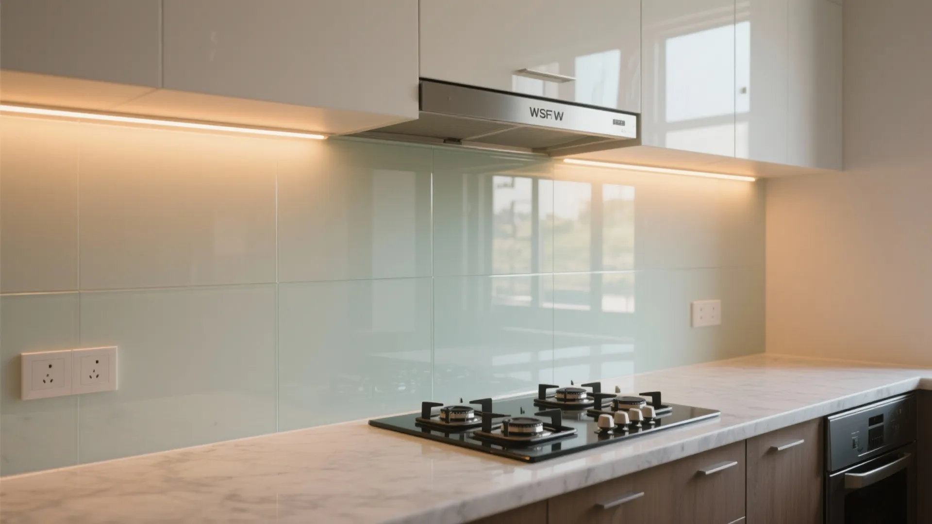 Glass Backsplash for Light and Depth