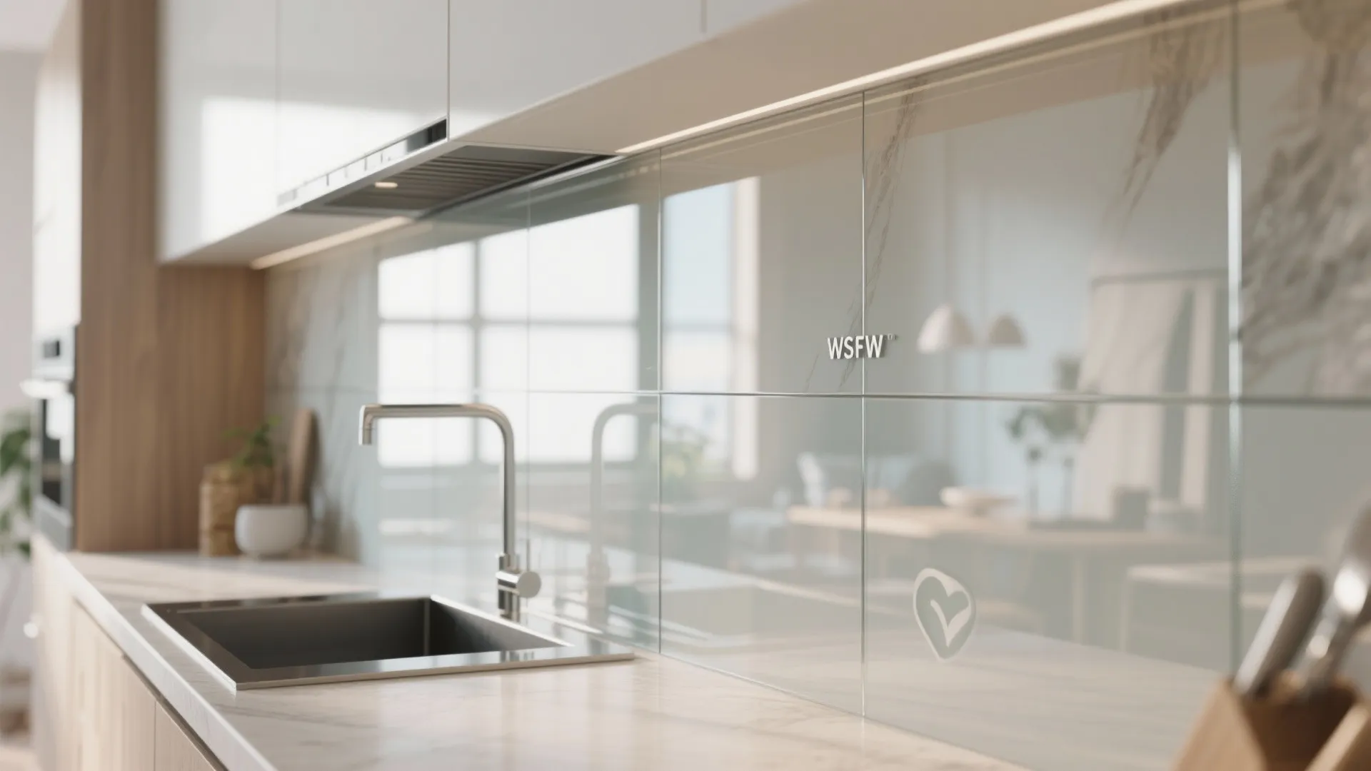 Glass Backsplash for Light Flow