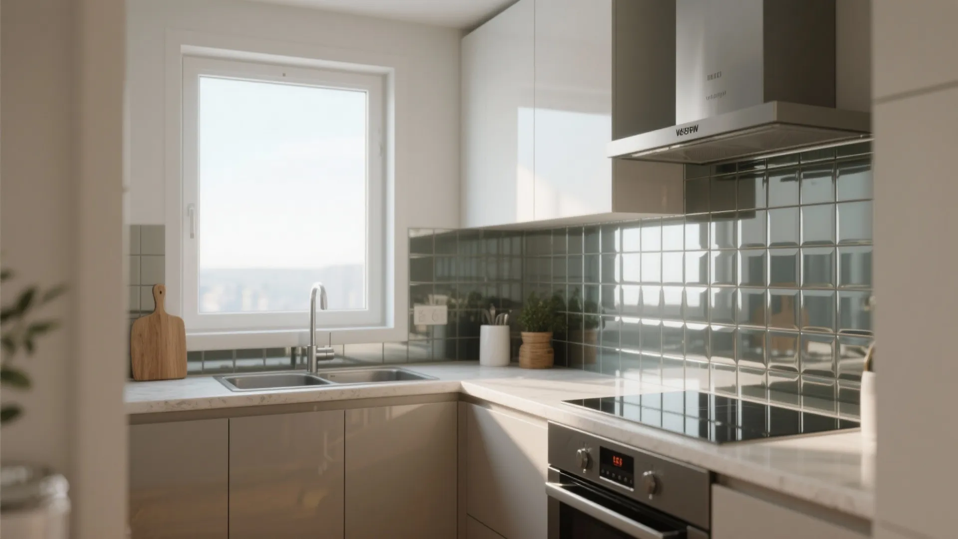 Glass Backsplash for Light Flow