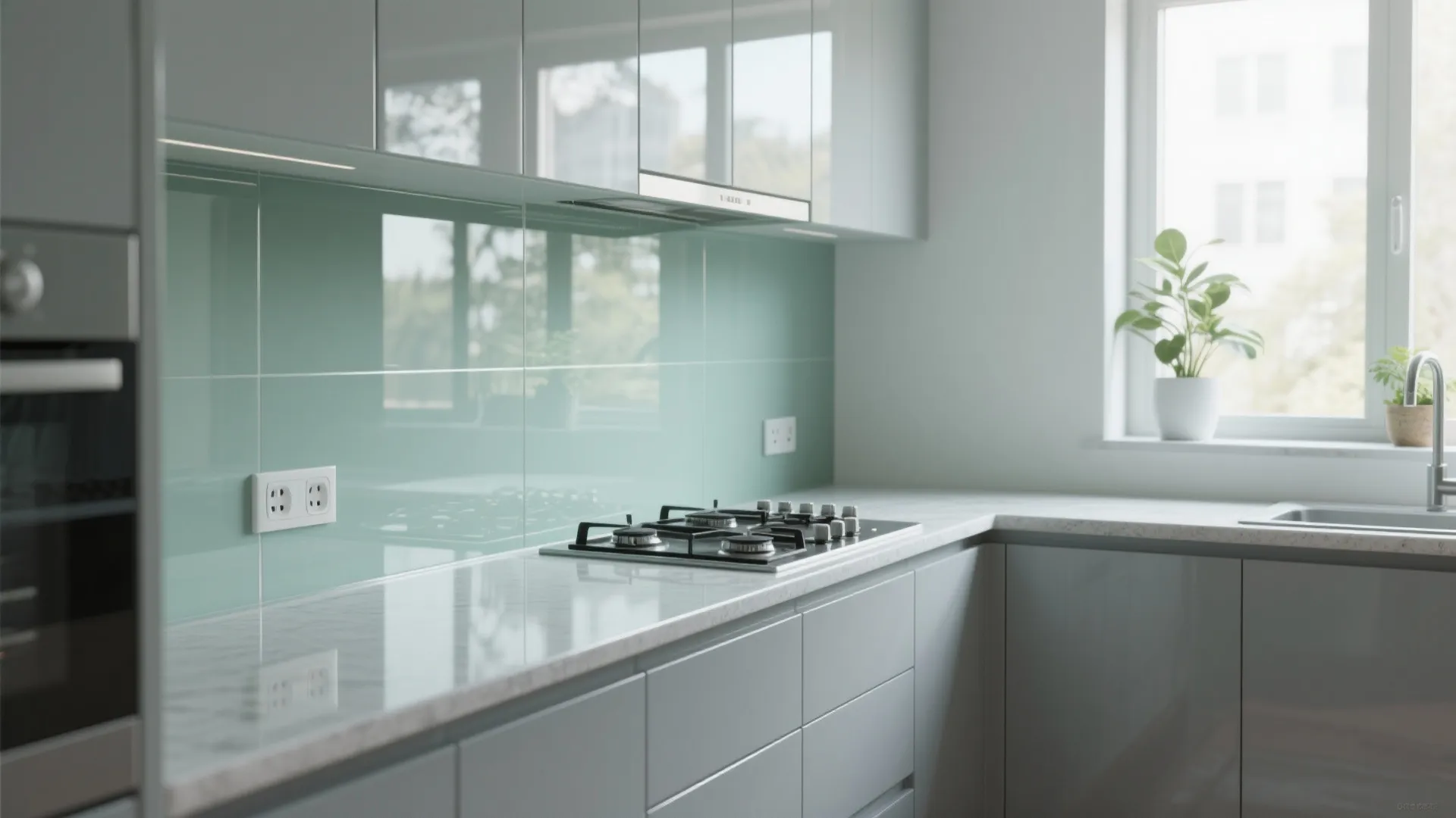 Glass Backsplash for Light and Depth