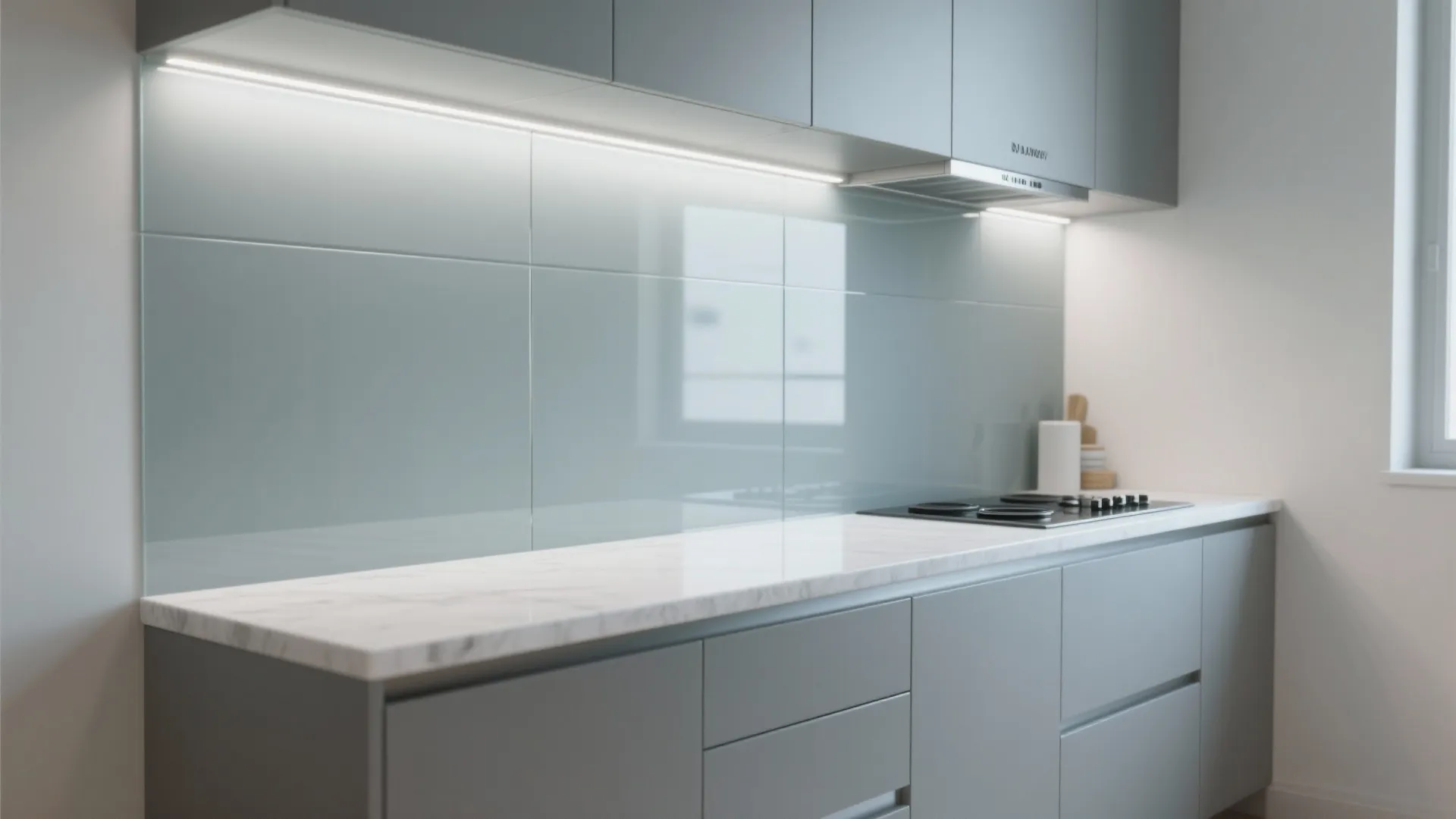 Glass Backsplash for Light and Depth