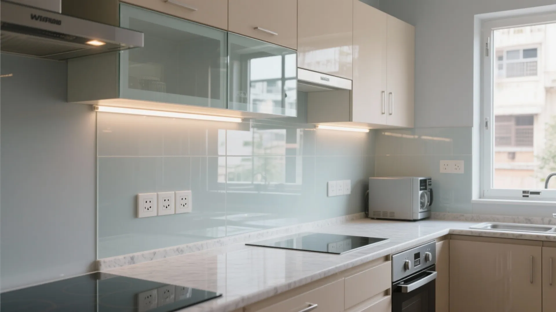 Glass Backsplash for Airy Light