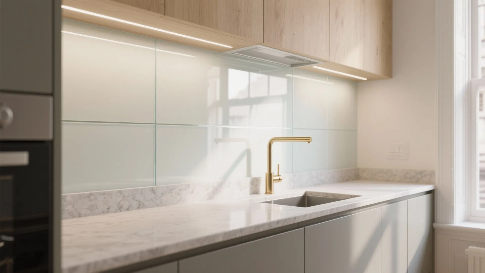 Glass Backsplashes for Light and Depth