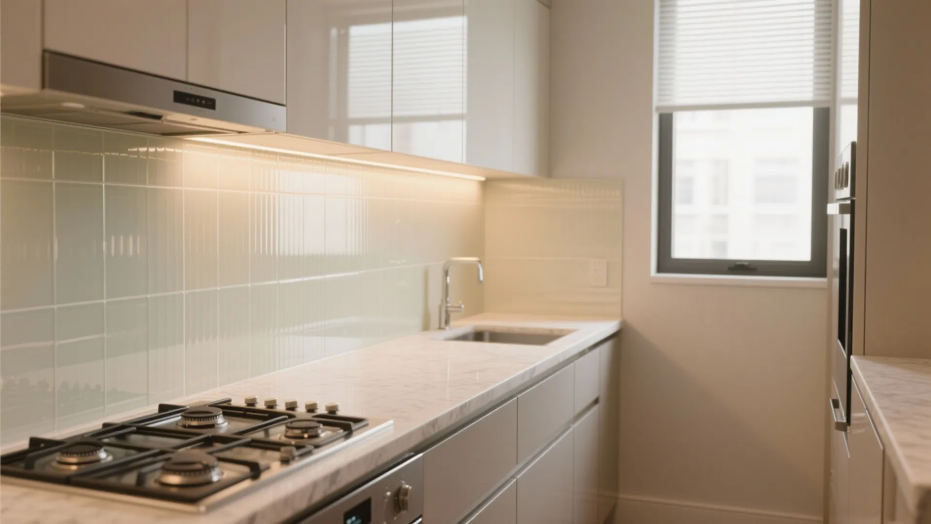 Glass Backsplash for Seamless Light