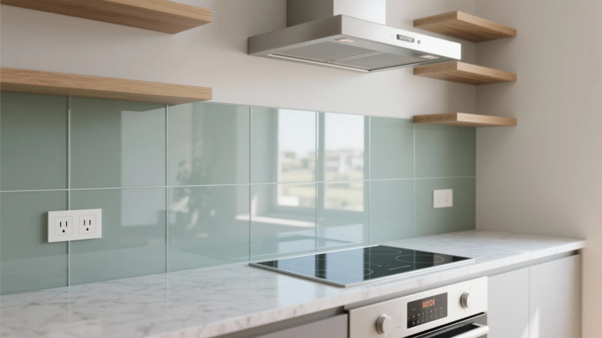 Glass Backsplash for Light and Easy Cleaning