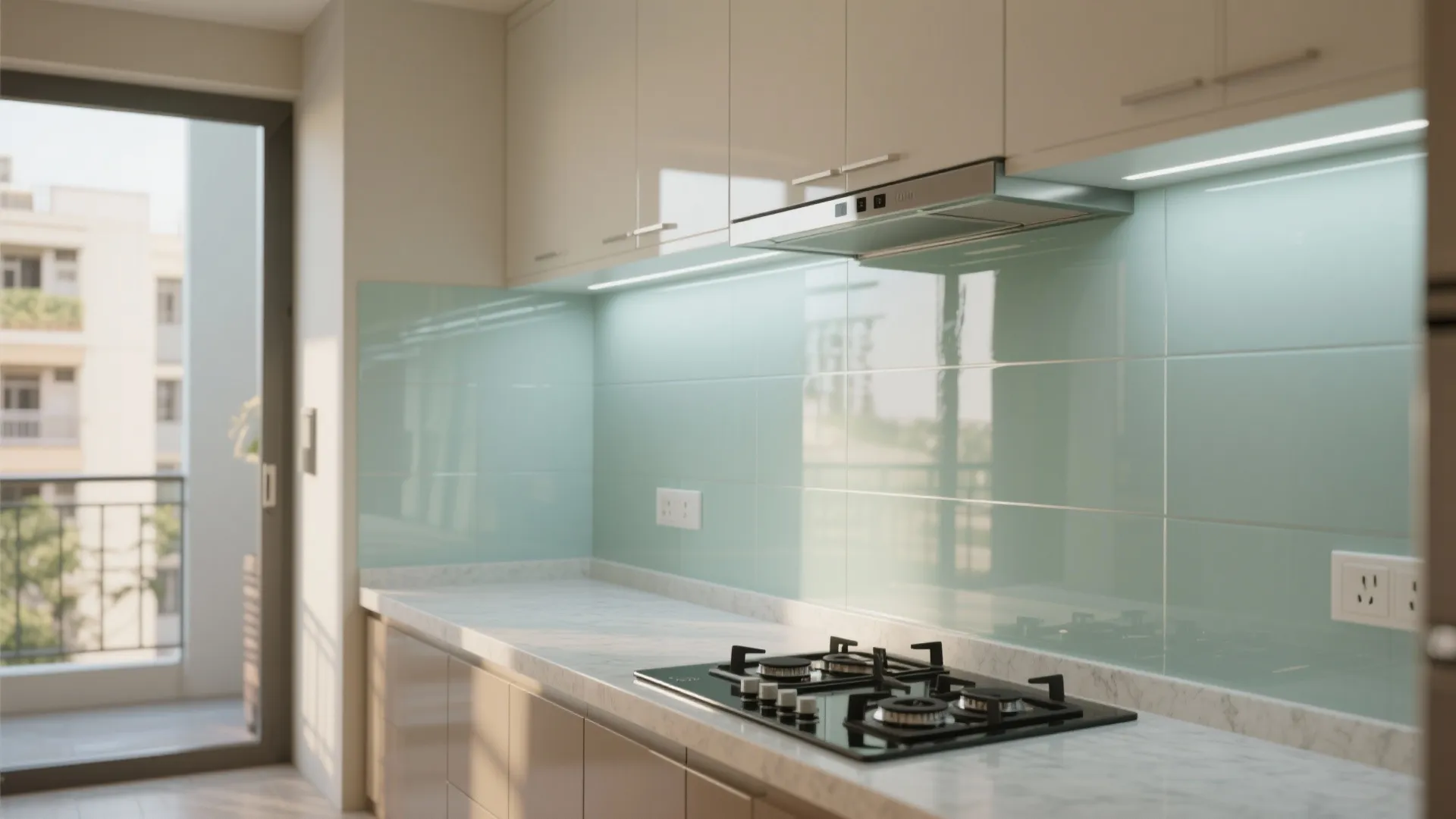 Glass Backsplash for Airy Light
