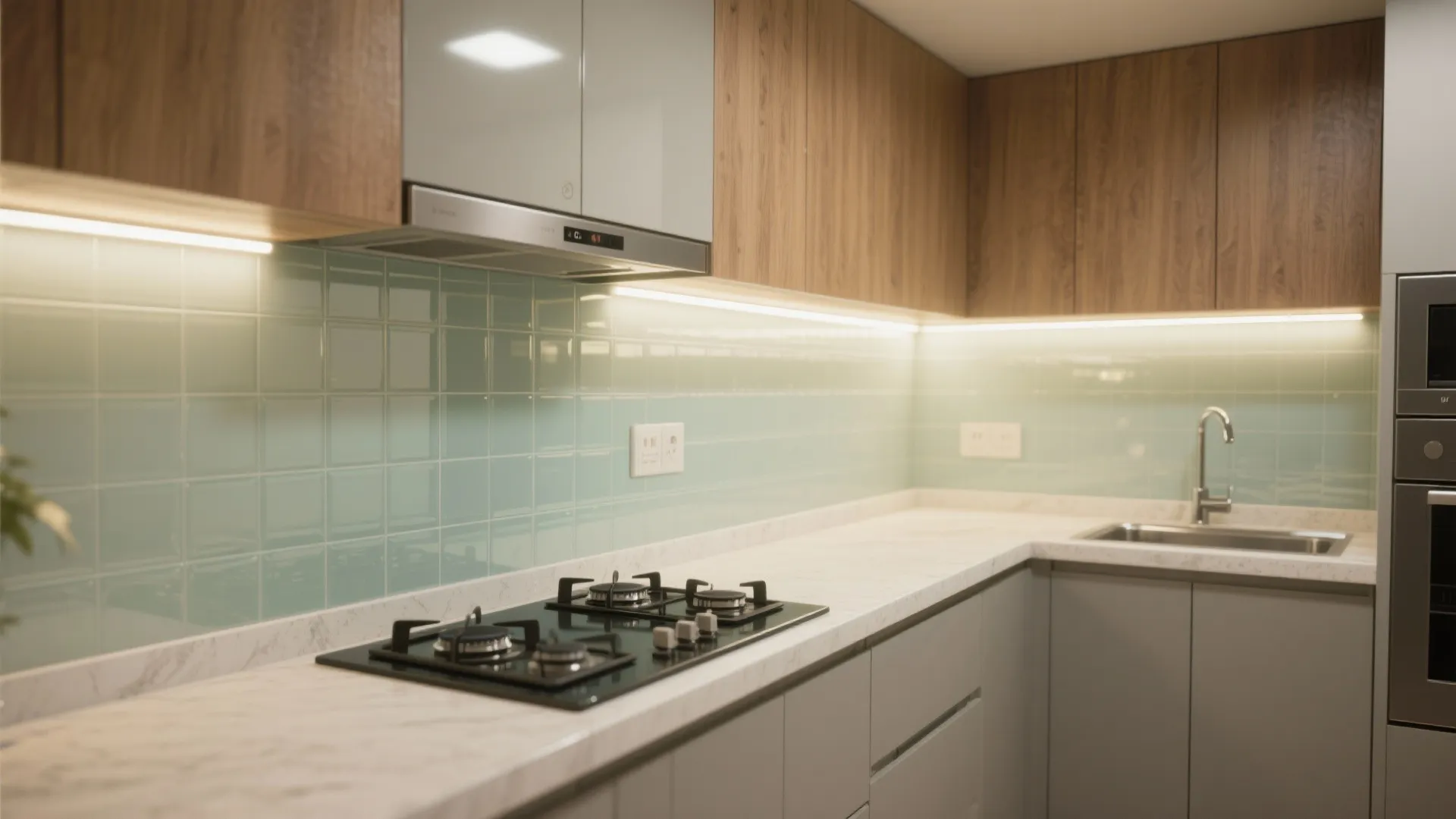 Glass Backsplash for Light and Easy Cleaning