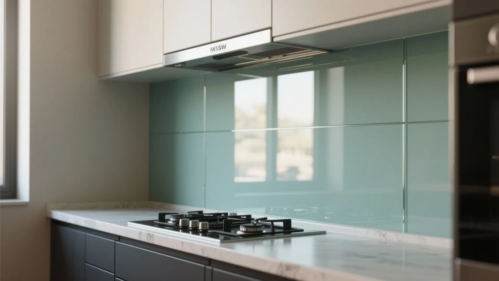 Glass Backsplash for Light and Easy Cleaning