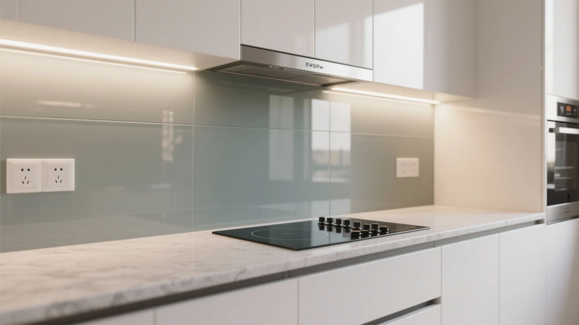 Glass Backsplash for Airy Light