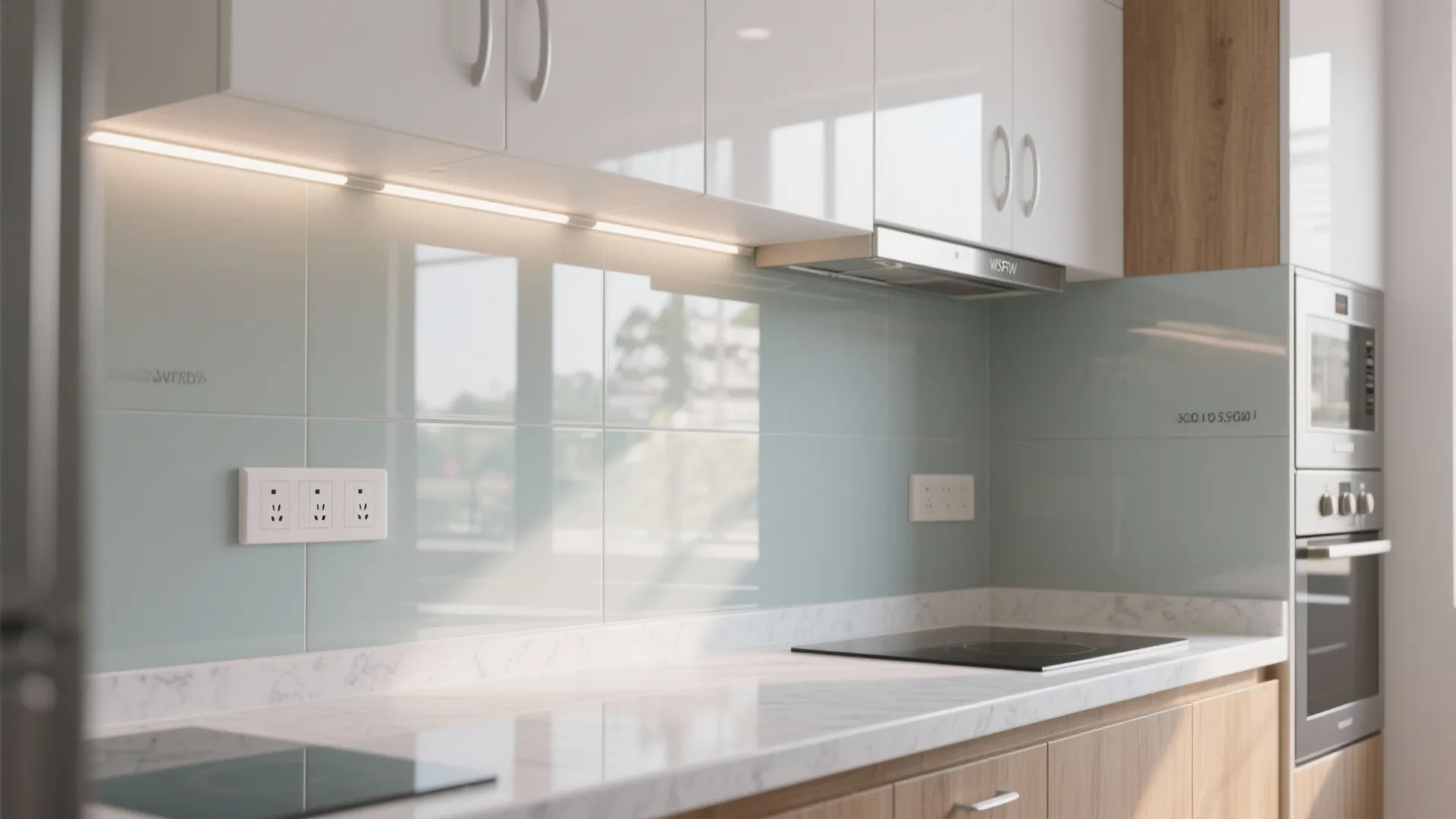 Glass Backsplash for Light and Depth