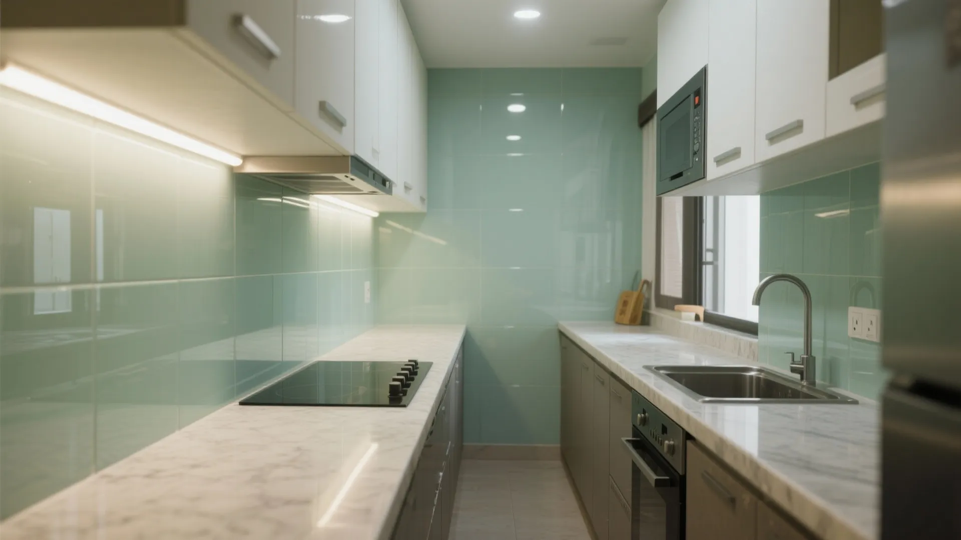 Glass Backsplash for Light and Depth