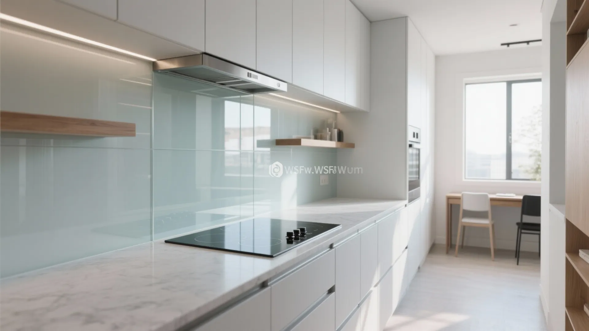 Glass Backsplash for Light and Depth