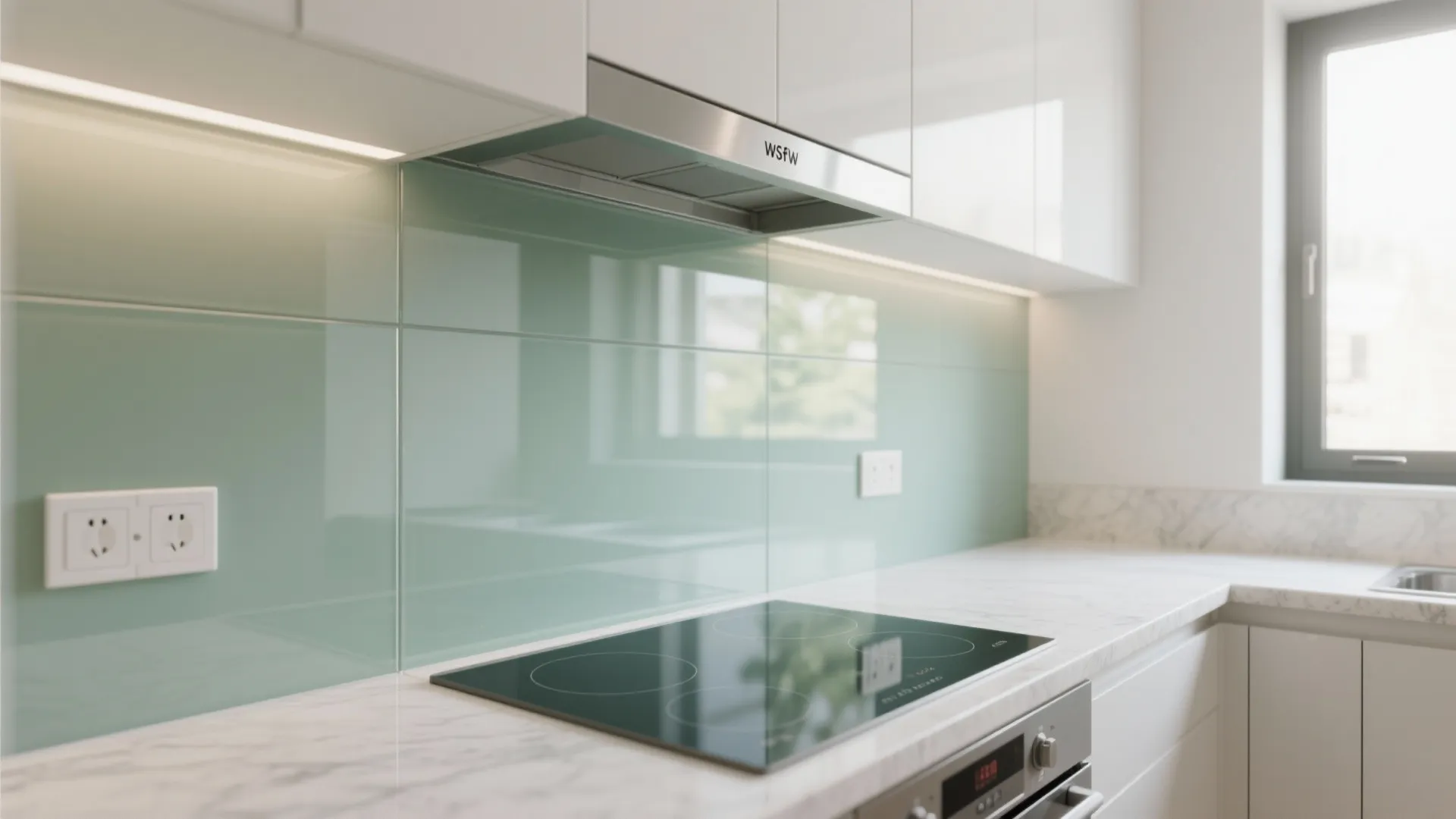 Glass Backsplash For Airy Light And Easy Clean