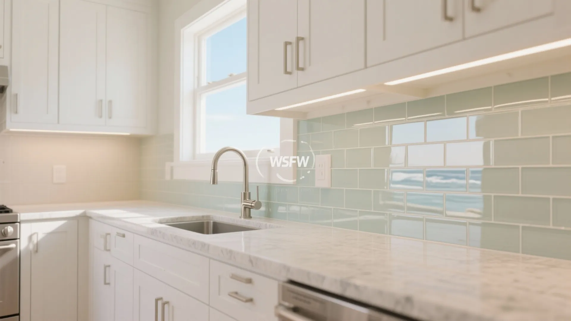 Glass Backsplash for Coastal Light