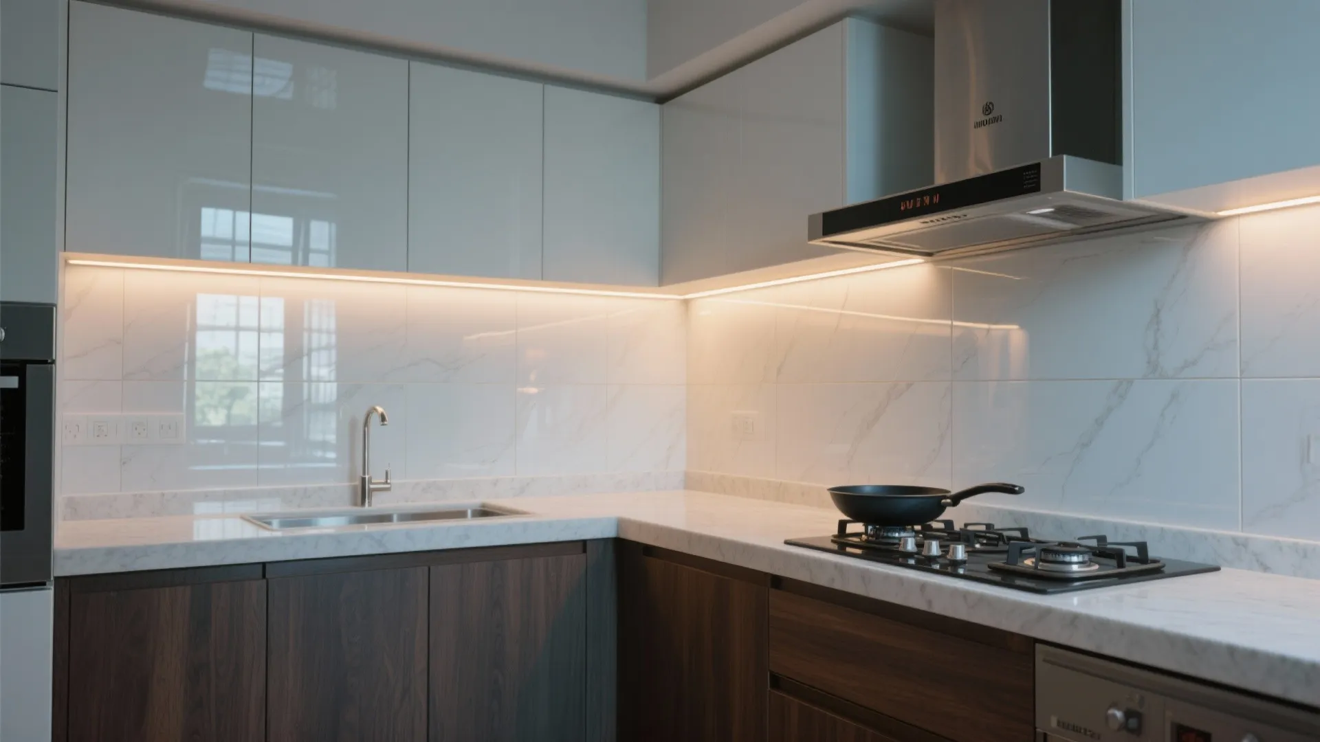 Glass Backsplash for Light and Ease