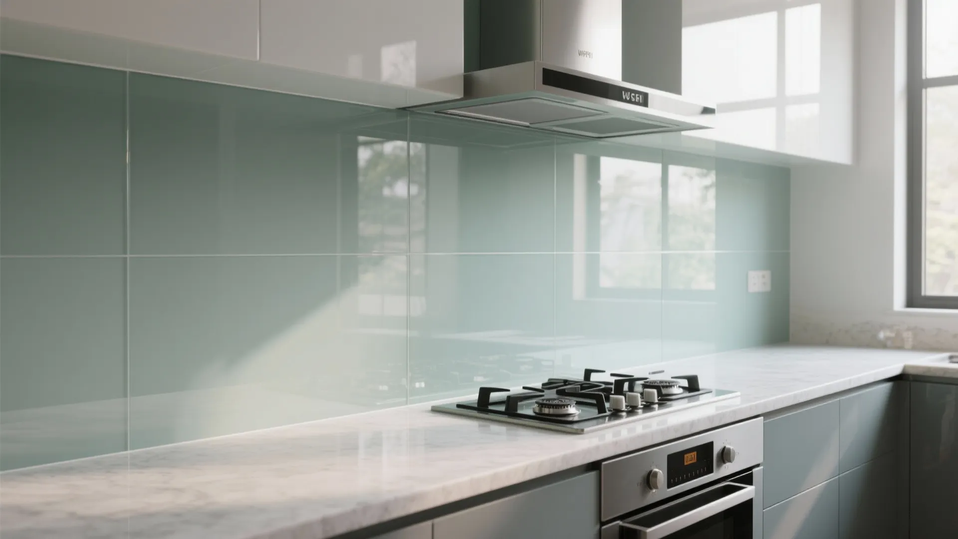 Glass Backsplash For Light And Easy Cleaning
