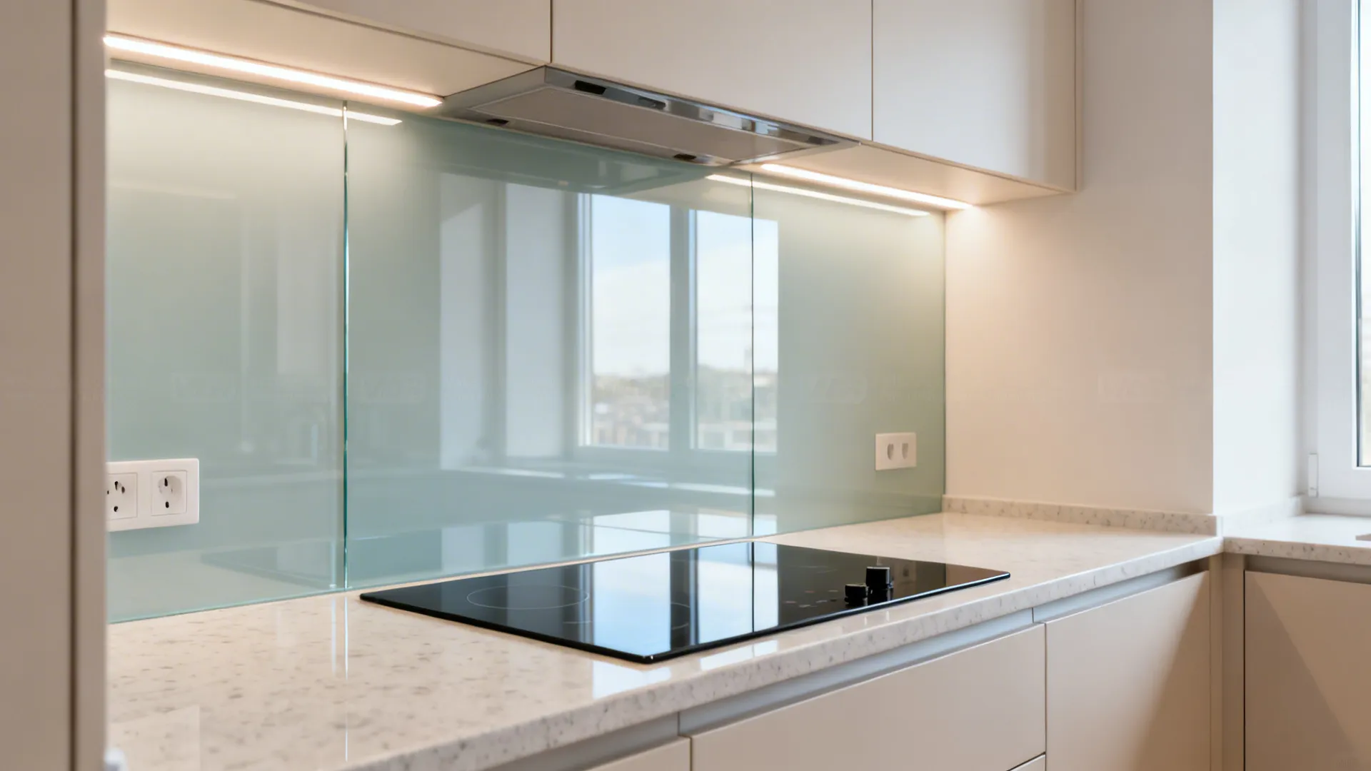 Glass Backsplash for Light and Depth