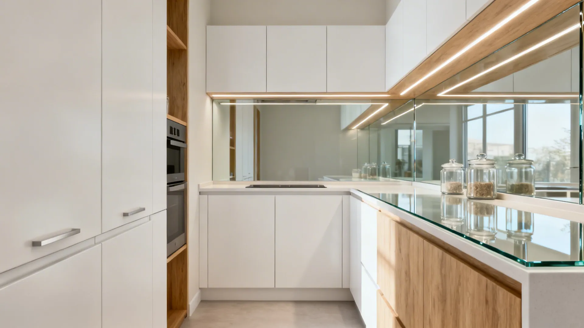 Glass Backsplash for Light and Depth