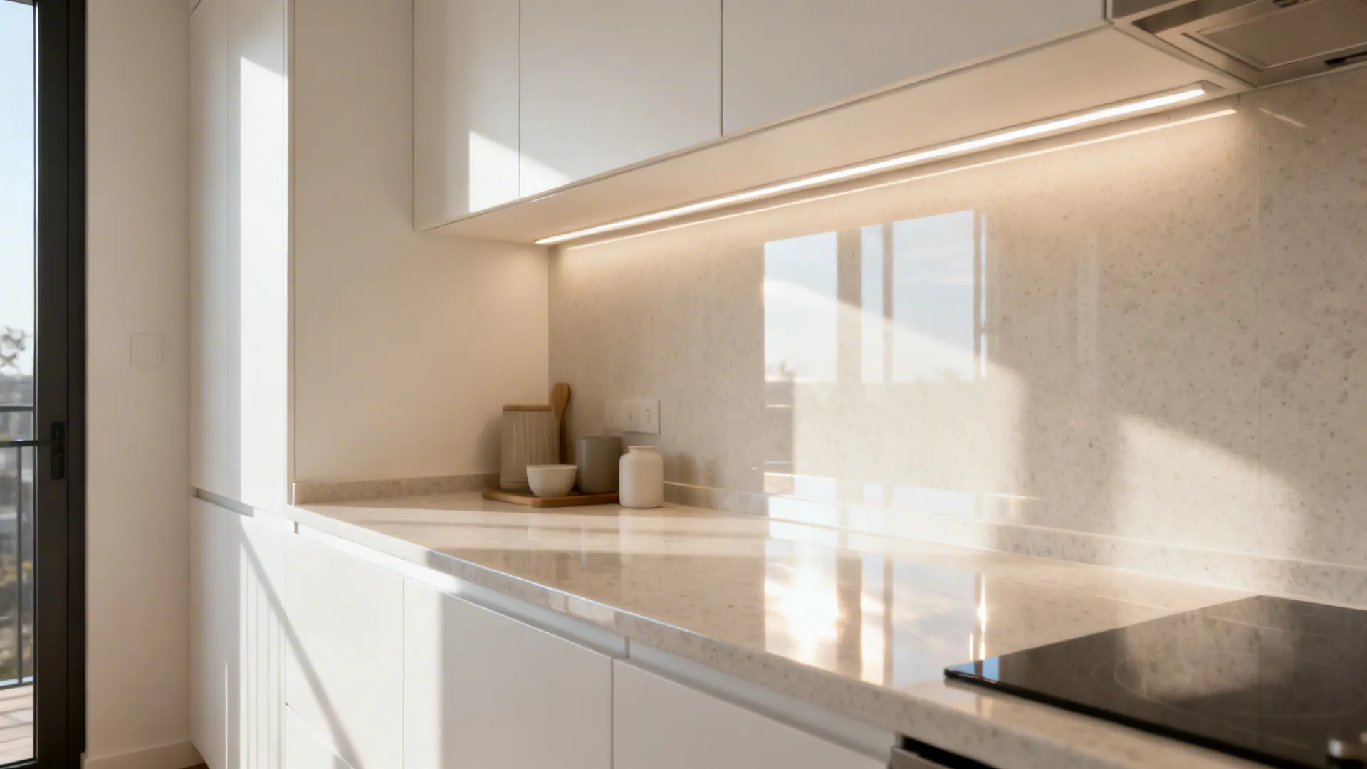 Glass Backsplash That Boosts Daylight