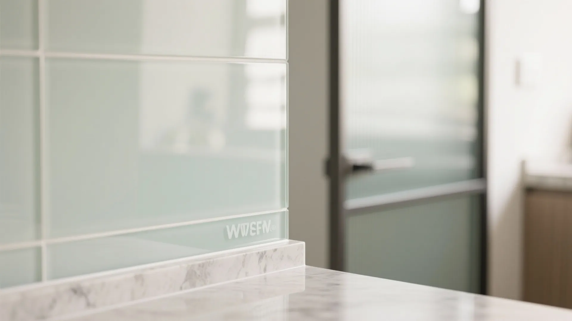 Glass backsplashes and light partitions to borrow brightness