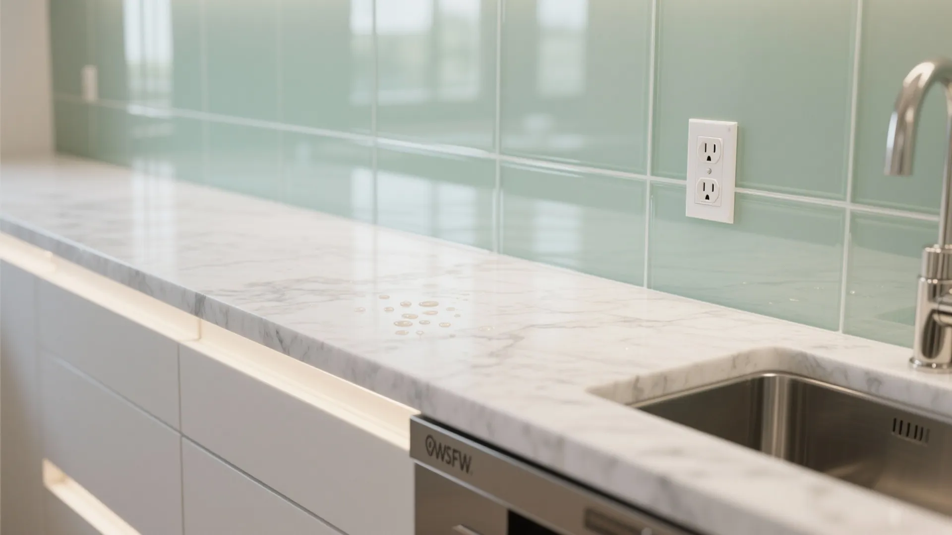 Glass Backsplash for Depth and Light