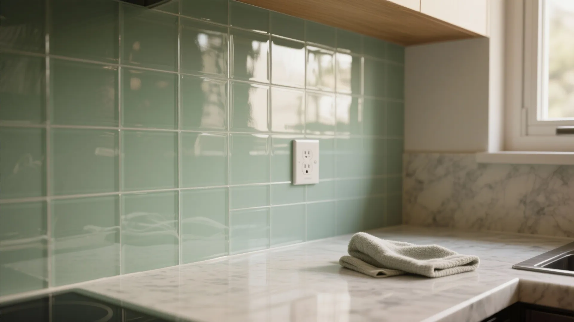 Glass Backsplash for Light and Depth