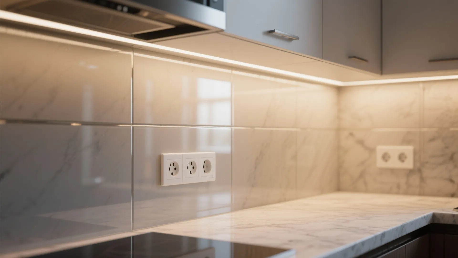 Glass Backsplash for Light and Easy Cleaning