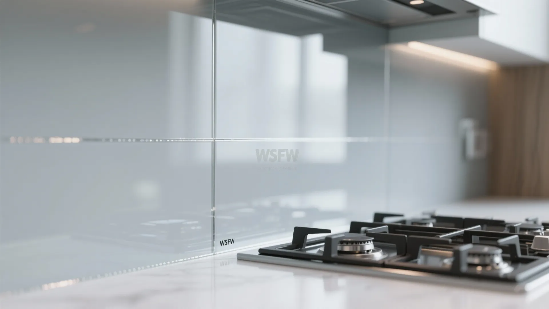 Glass to extend sightlines in tiny kitchens