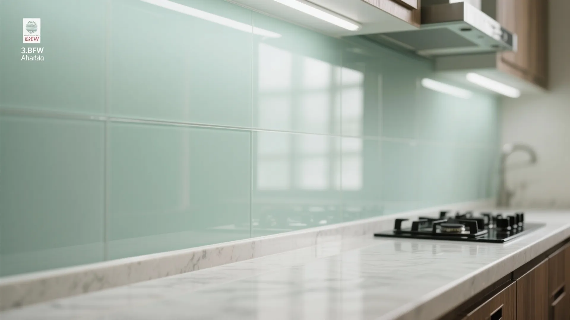 Glass Backsplash for Light and Easy Cleaning