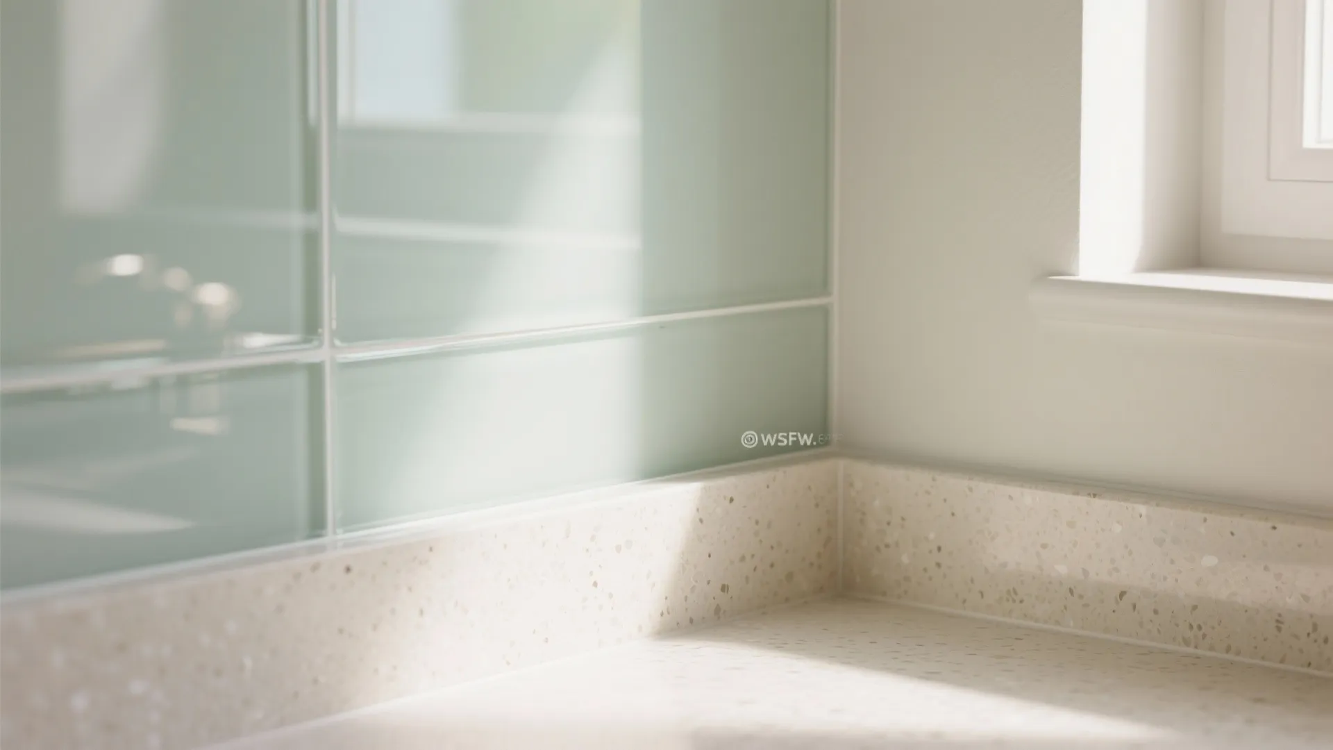 Glass backsplash and light-bouncing finishes