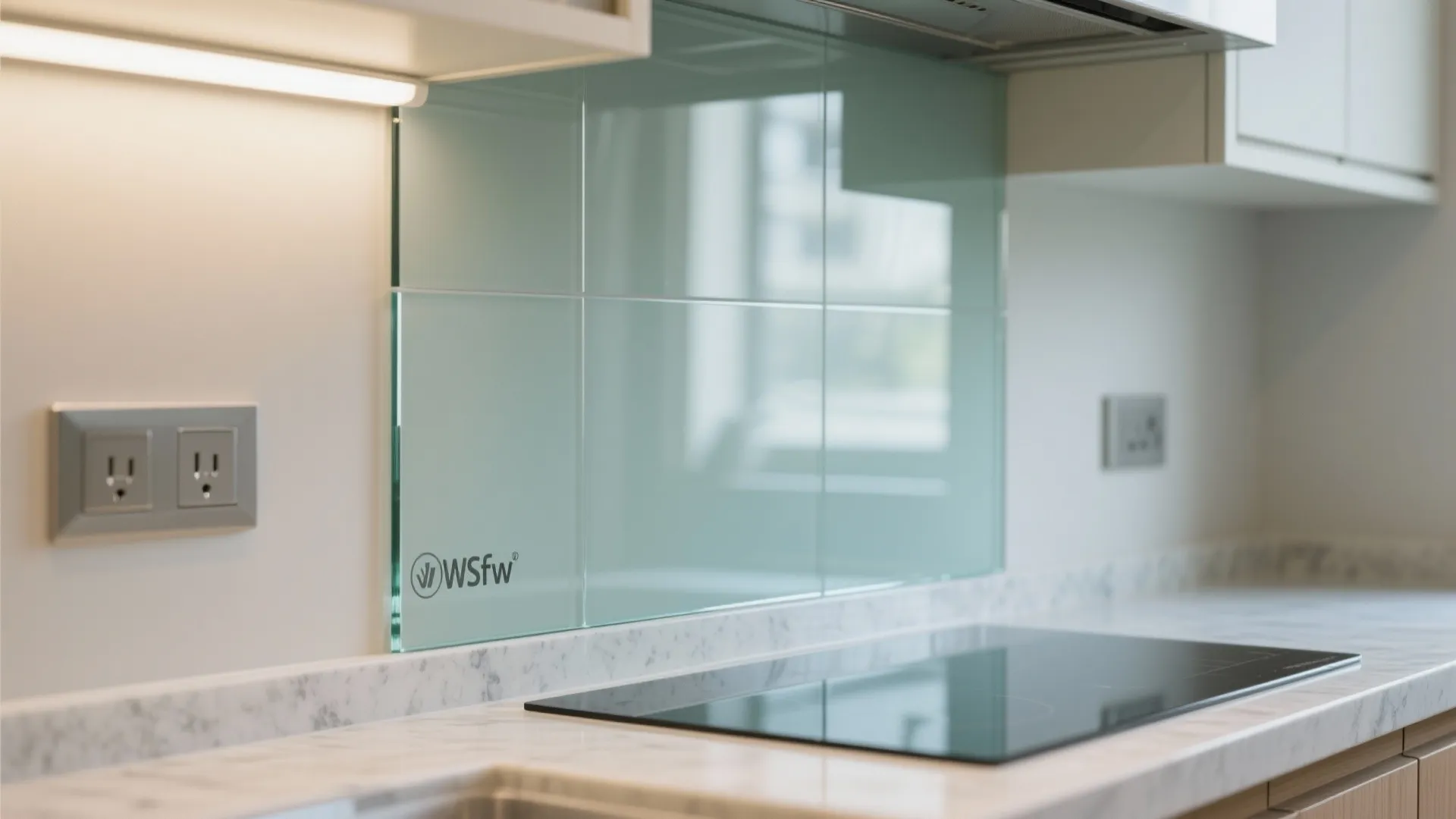 Glass backsplash for brighter, airier cooking