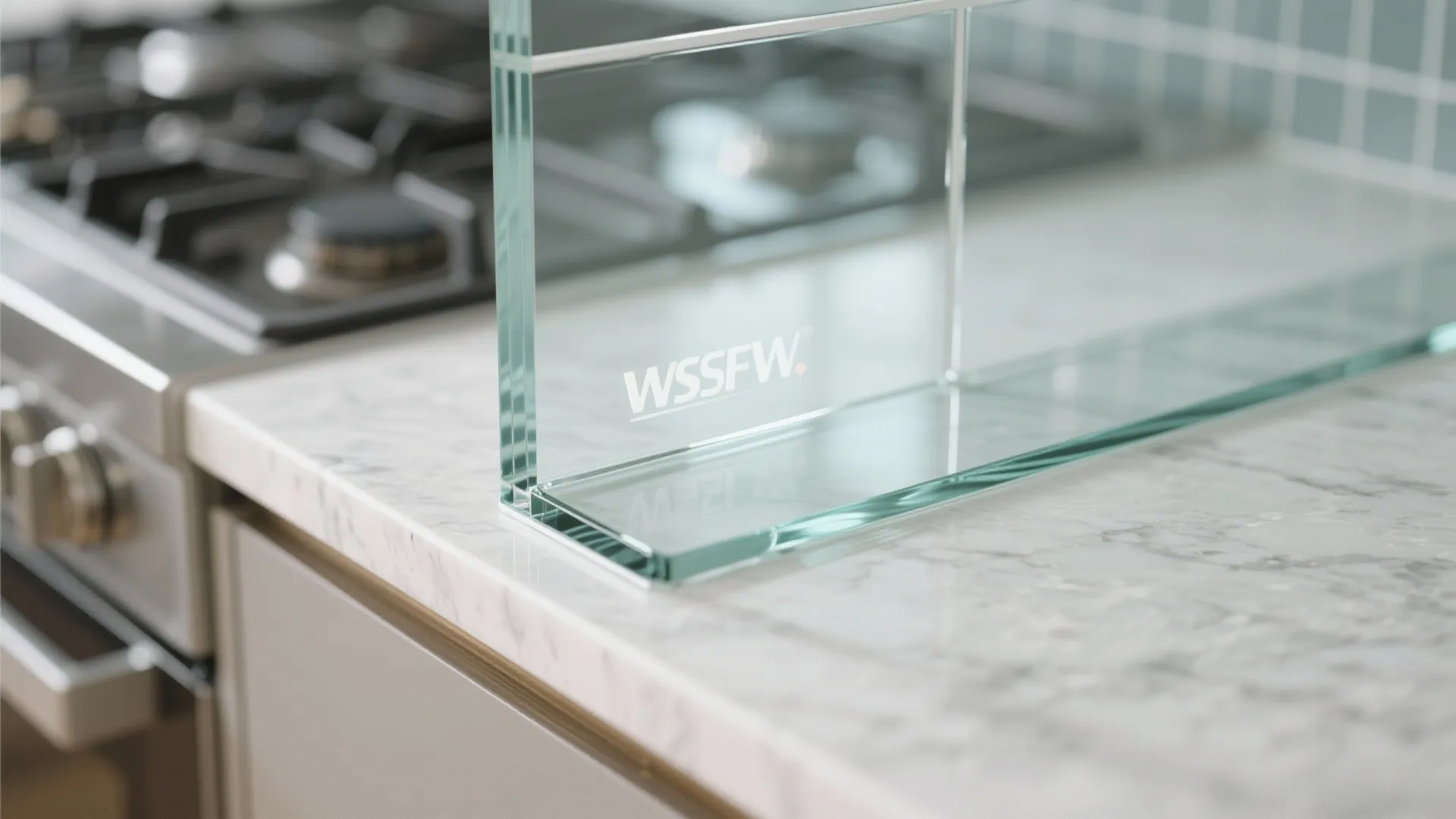 Light-enhancing glass backsplash