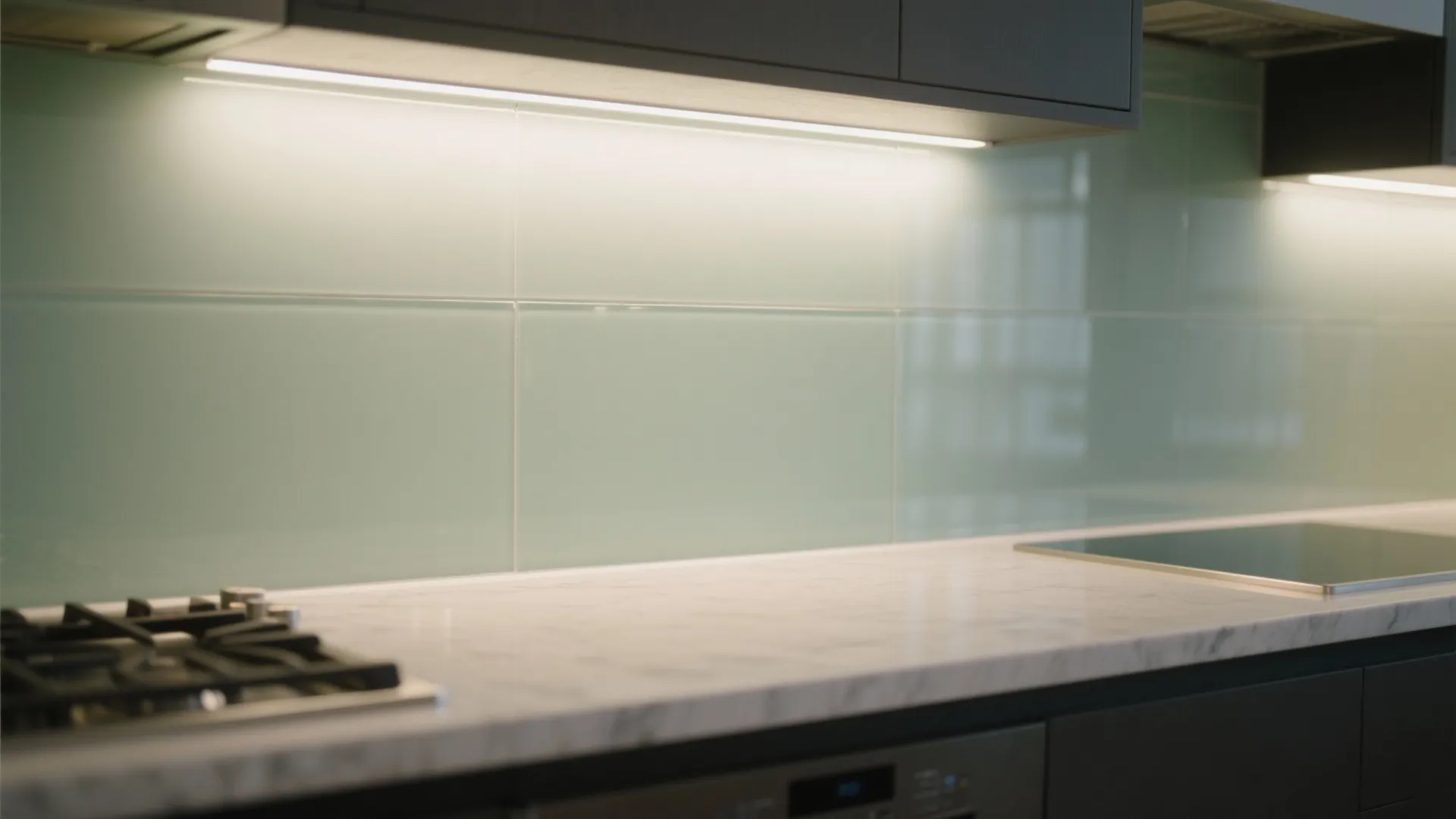 Glass backsplash for extra light