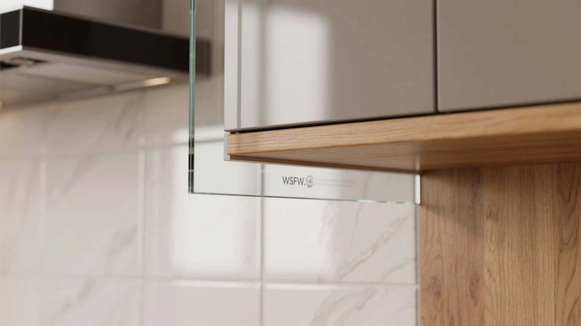 Glass backsplash for a brighter, calmer prep zone