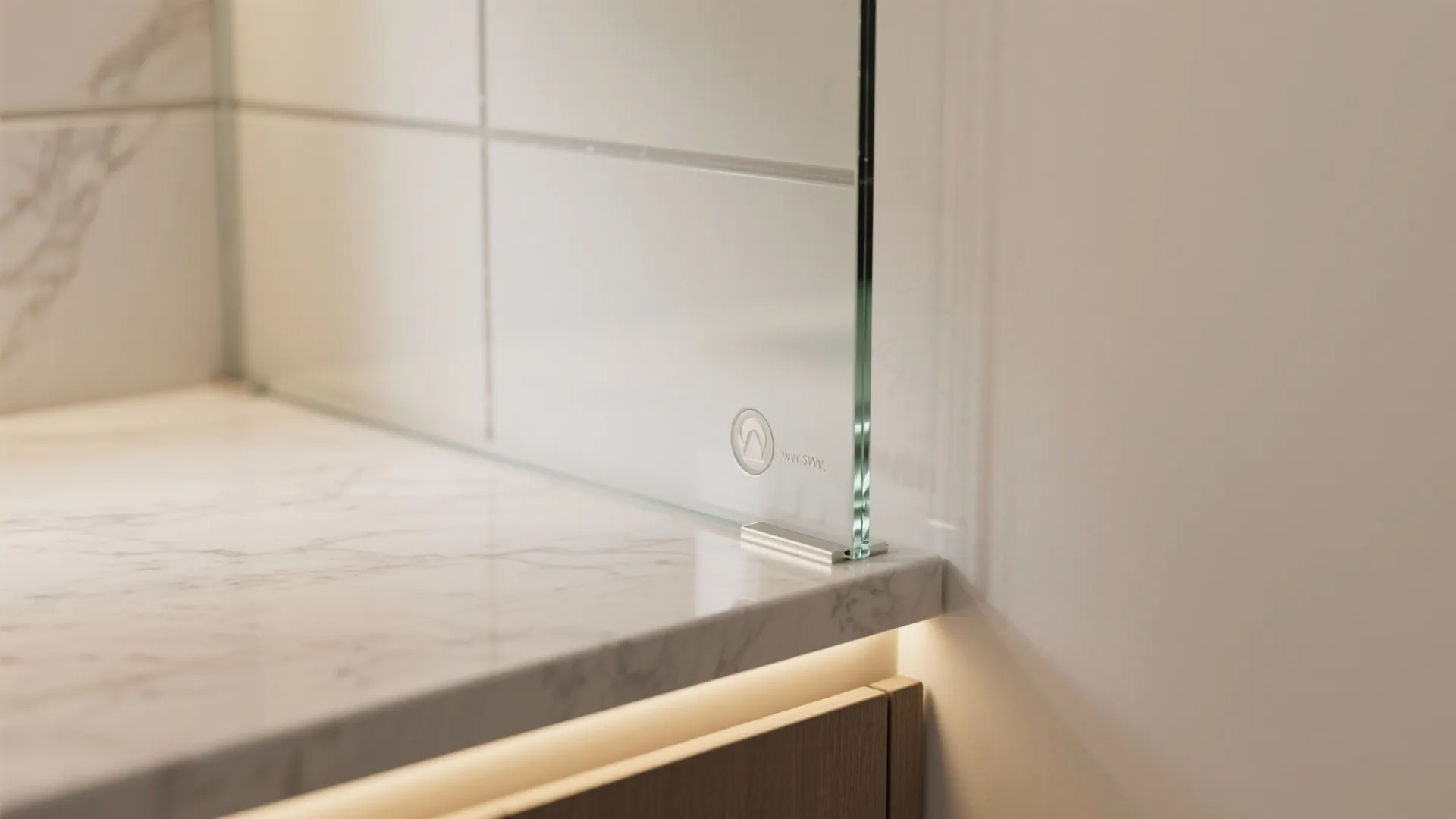 Glass Backsplash for an Airy Feel